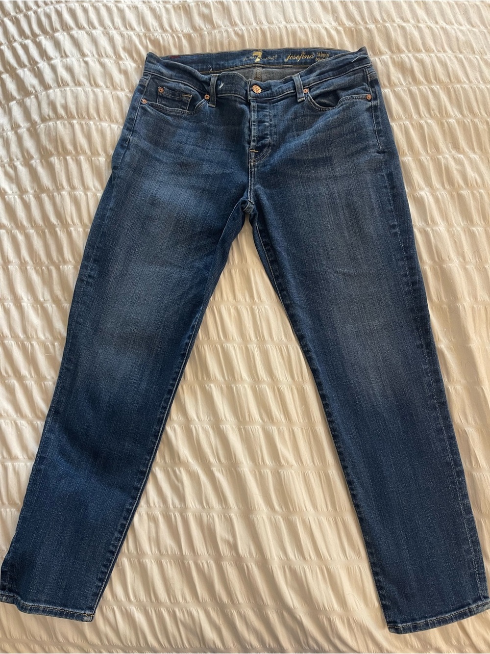 7 For All Mankind Josefina Skinny Boyfriend Jeans Size 30 Medium Wash